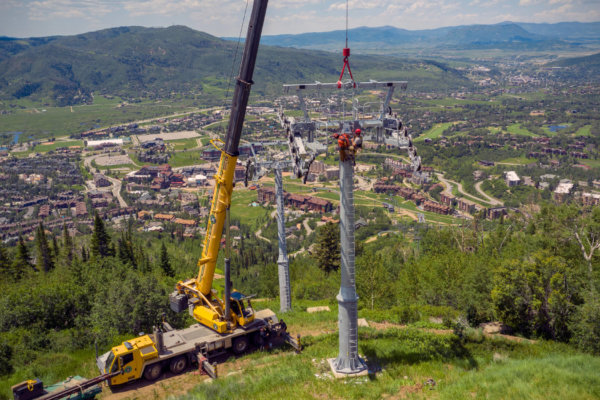 Construction on the new gondola at Steamboat as part of capital improvements